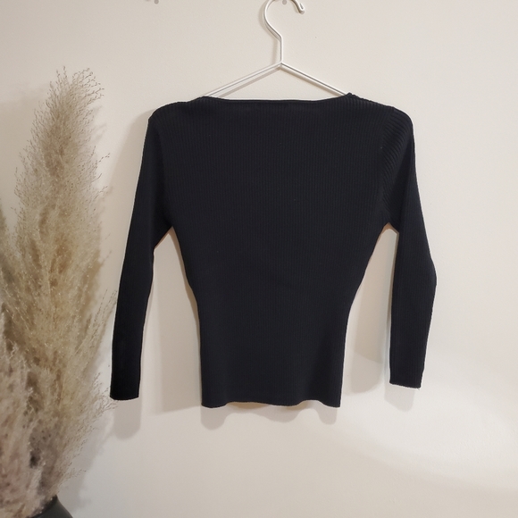 EVIE. Silk blend ribbed sweater - Picture 2 of 4
